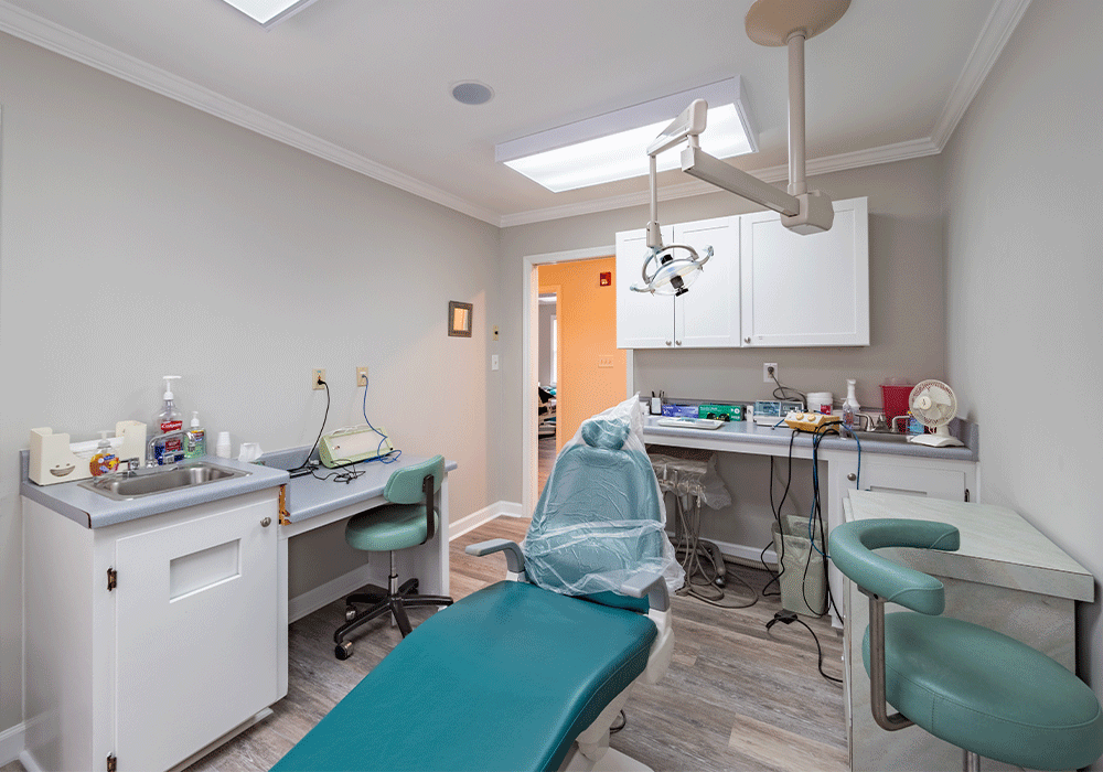 view of a dental exam room at Elan Dental